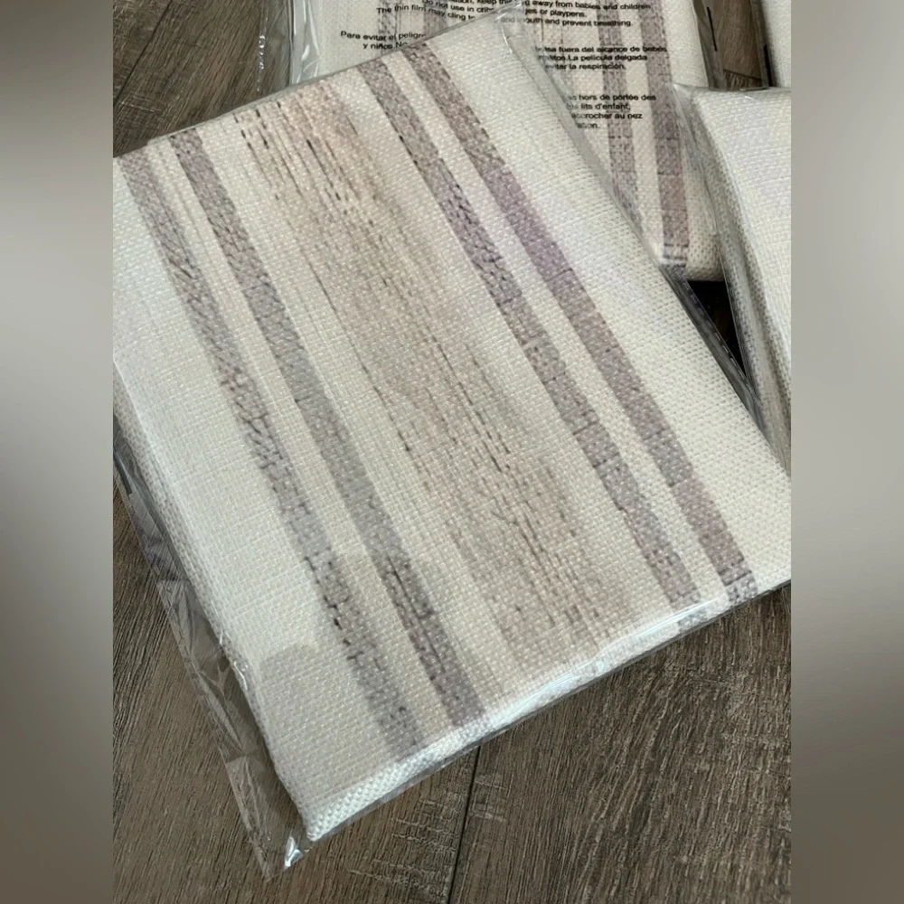 Decorative Lenin Burlap Farm House Striped 18” x 18” Toss Pillow Cover 🌿🆕🌿